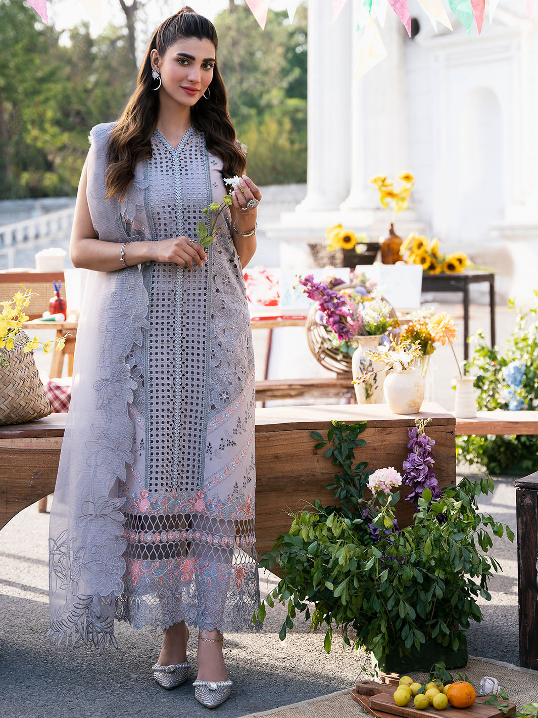 Bin Ilyas | Clara Embroidered Lawn 24 | 215 - B - Official Bin Ilyas - Agha Fabrics UK