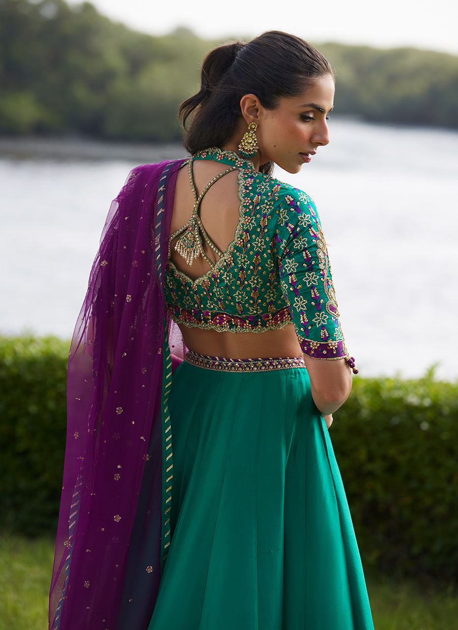 Farah Talib Aziz | Mayna Festive Luxe Pret | Amaranth Lehnga Choli - Official Farah Talib Aziz - Agha Fabrics UK
