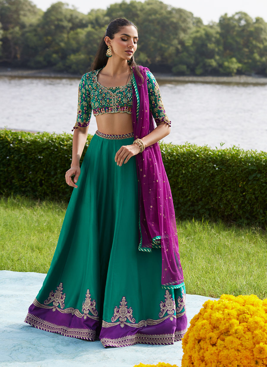 Farah Talib Aziz | Mayna Festive Luxe Pret | Amaranth Lehnga Choli - Official Farah Talib Aziz - Agha Fabrics UK