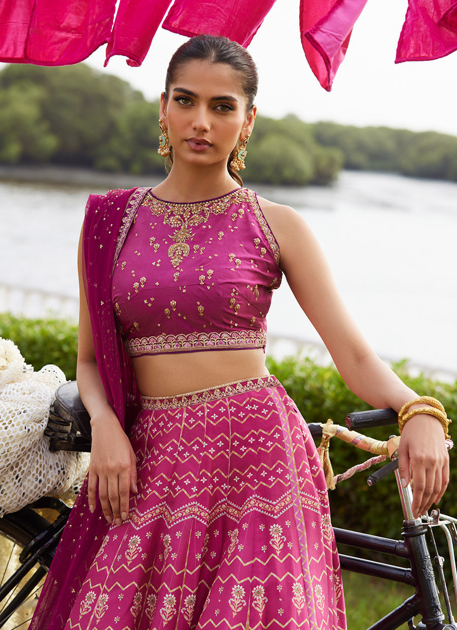 Farah Talib Aziz | Mayna Festive Luxe Pret | Orchid Lehnga Choli - Official Farah Talib Aziz - Agha Fabrics UK
