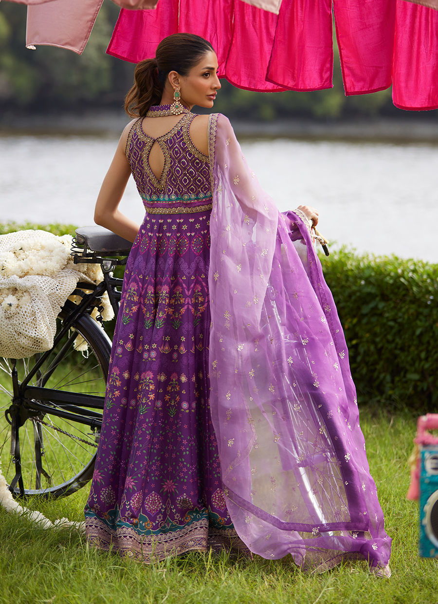 Farah Talib Aziz | Mayna Festive Luxe Pret | Aurora Aubergine Kalidaar And Dupatta - Official Farah Talib Aziz - Agha Fabrics UK