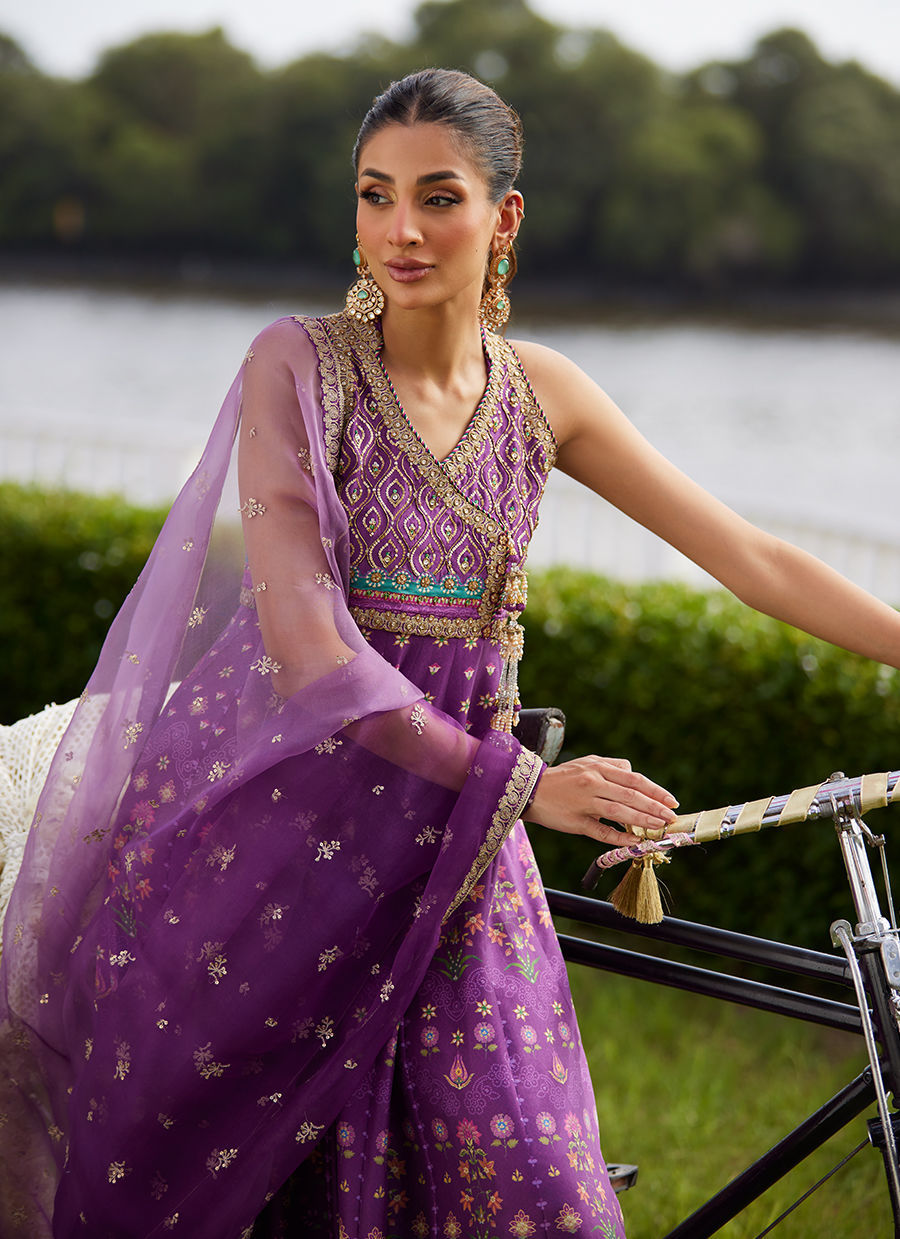 Farah Talib Aziz | Mayna Festive Luxe Pret | Aurora Aubergine Kalidaar And Dupatta - Official Farah Talib Aziz - Agha Fabrics UK