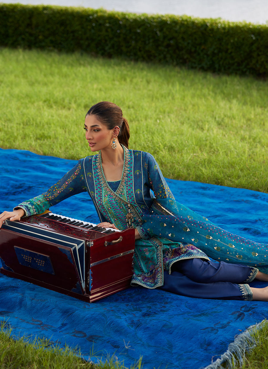 Farah Talib Aziz | Mayna Festive Luxe Pret | Azeema Angarkha And Dupatta - Official Farah Talib Aziz - Agha Fabrics UK