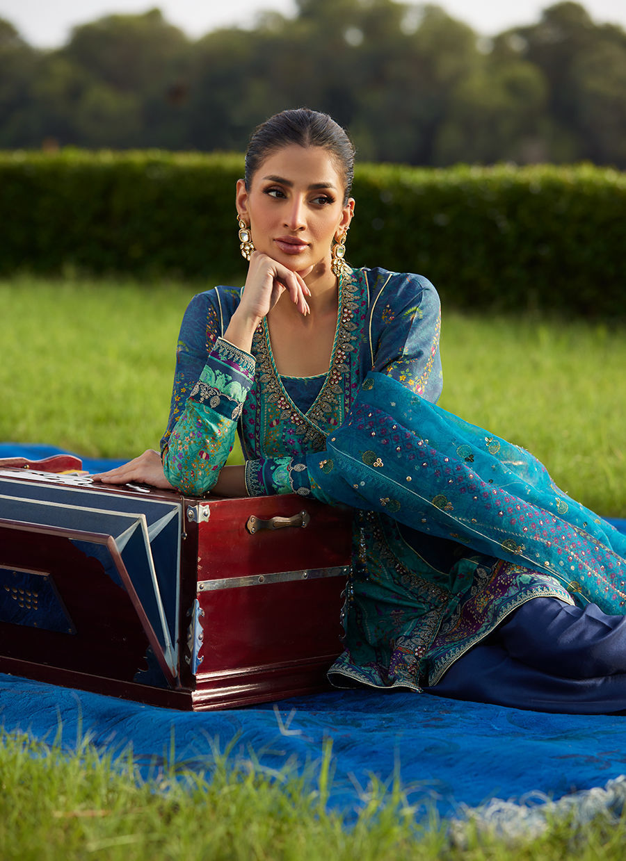 Farah Talib Aziz | Mayna Festive Luxe Pret | Azeema Angarkha And Dupatta - Official Farah Talib Aziz - Agha Fabrics UK