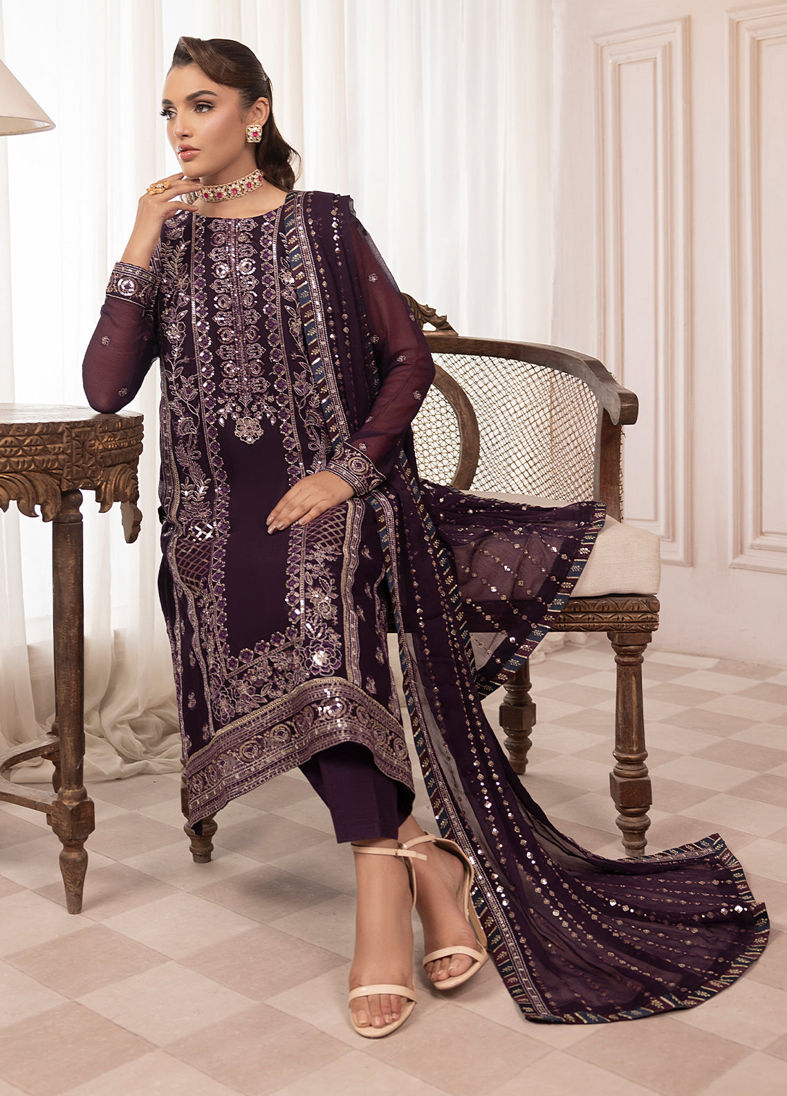 Sahane | Elyssa Festive Chiffon | CT-19006 Mure - ELYSSA
