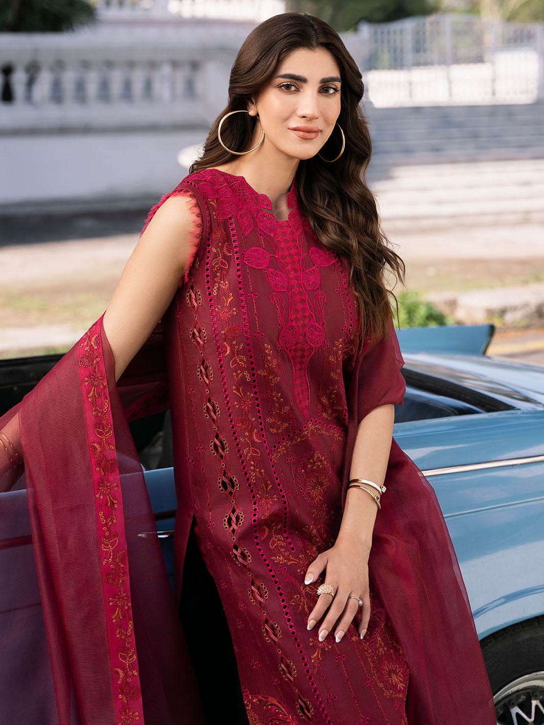Bin Ilyas | Clara Embroidered Lawn 24 | 211 - B - Official Bin Ilyas - Agha Fabrics UK