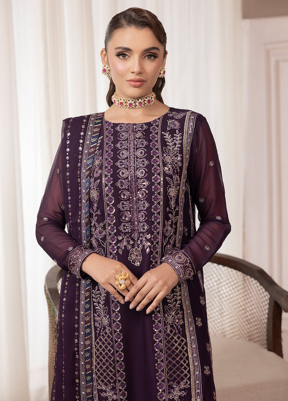 Sahane | Elyssa Festive Chiffon | CT-19006 Mure - ELYSSA
