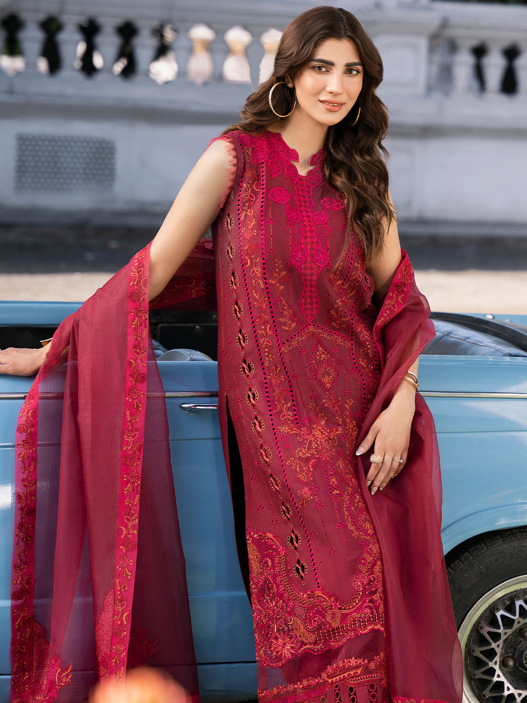 Bin Ilyas | Clara Embroidered Lawn 24 | 211 - B - Official Bin Ilyas - Agha Fabrics UK