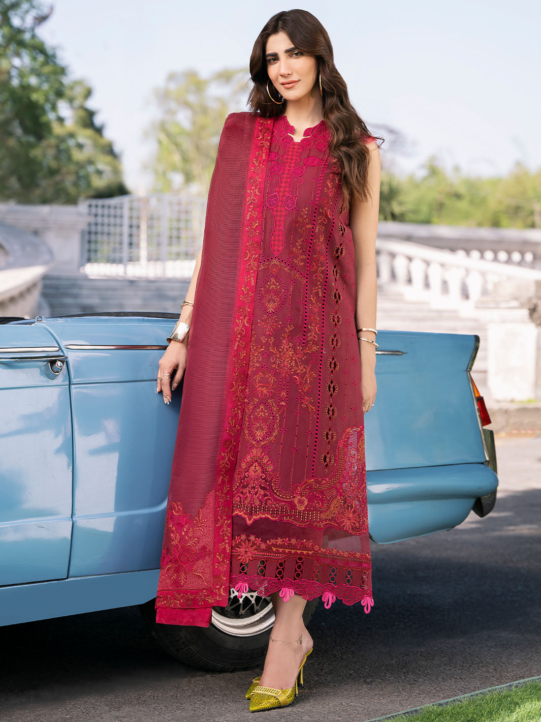 Bin Ilyas | Clara Embroidered Lawn 24 | 211 - B - Official Bin Ilyas - Agha Fabrics UK