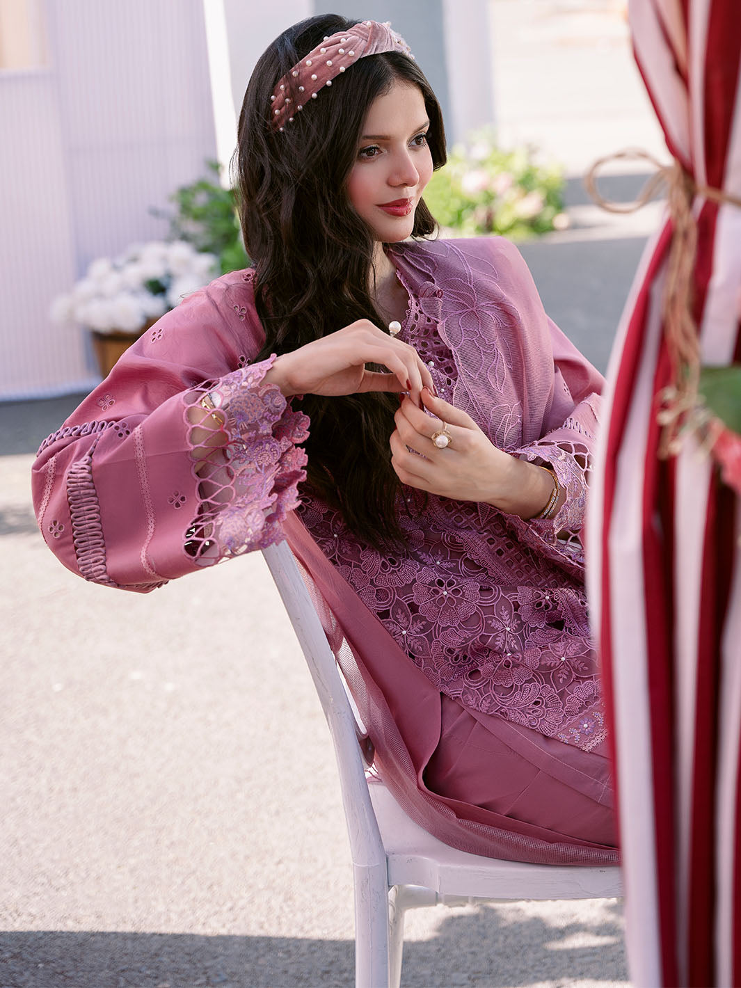 Bin Ilyas | Clara Embroidered Lawn 24 | 215 - A - Official Bin Ilyas - Agha Fabrics UK