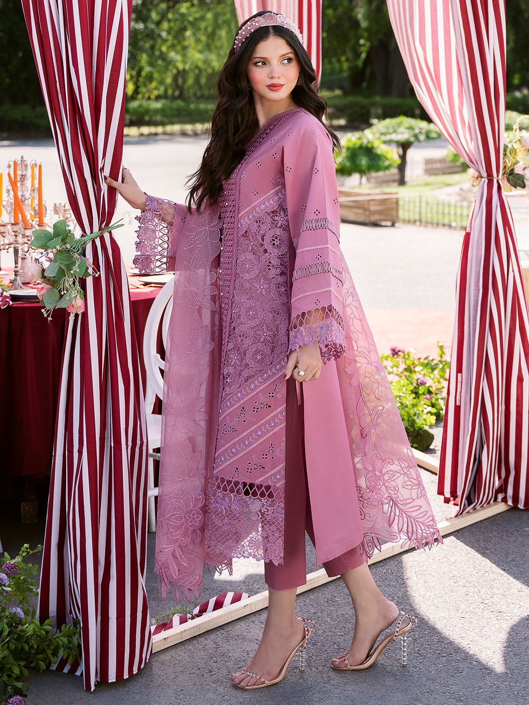 Bin Ilyas | Clara Embroidered Lawn 24 | 215 - A - Official Bin Ilyas - Agha Fabrics UK