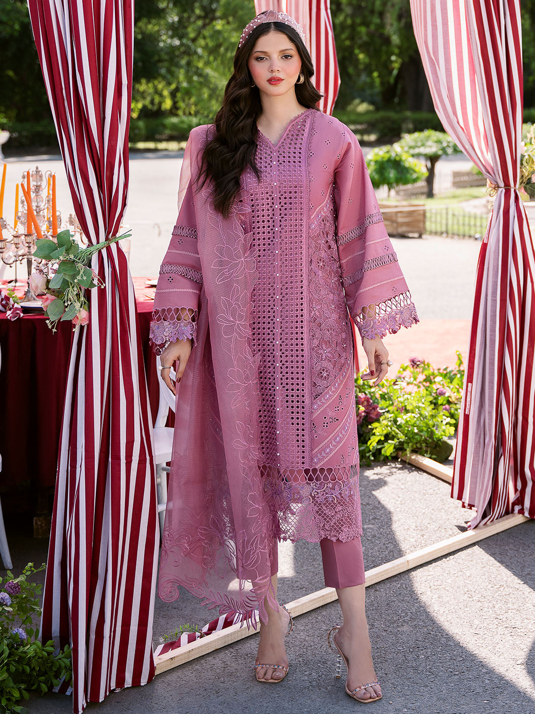 Bin Ilyas | Clara Embroidered Lawn 24 | 215 - A - Official Bin Ilyas - Agha Fabrics UK