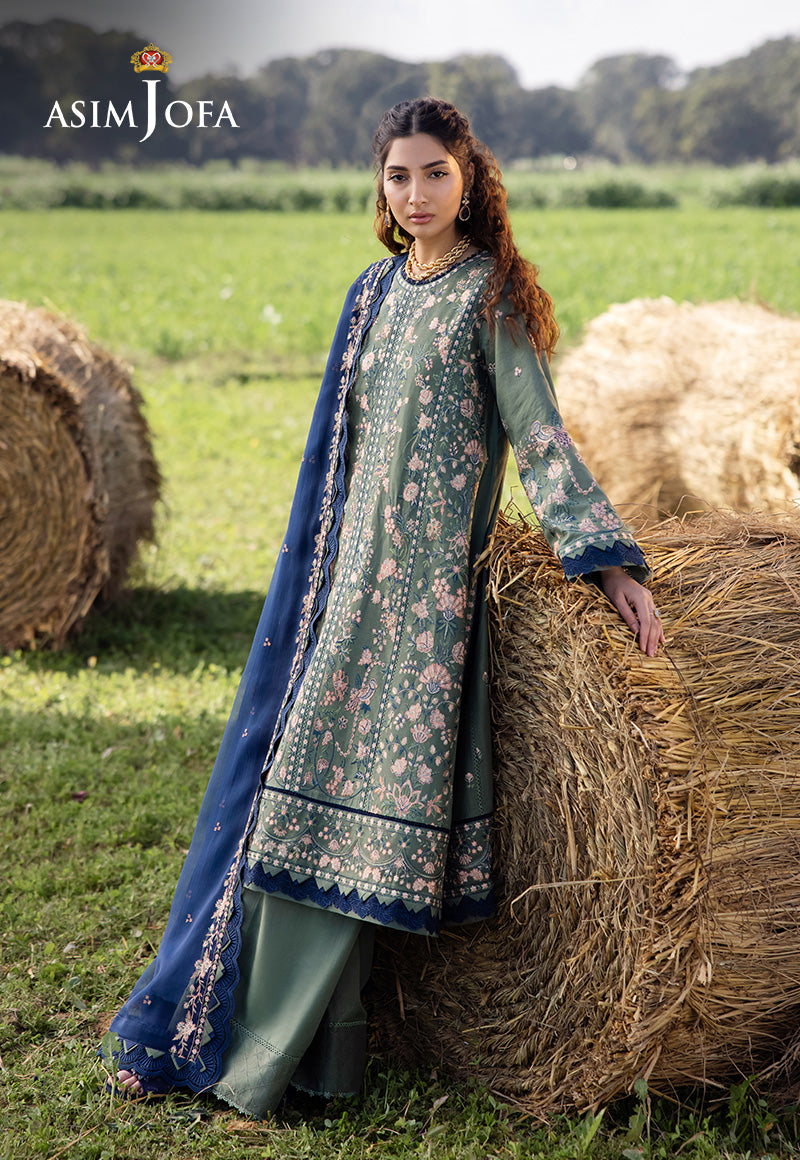 Asim Jofa | Luxury Lawn 25 | AJELL-14 - Official Asim Jofa - Agha Fabrics UK