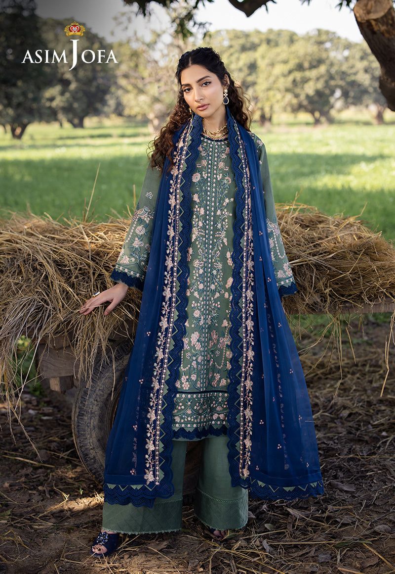 Asim Jofa | Luxury Lawn 25 | AJELL-14 - Official Asim Jofa - Agha Fabrics UK