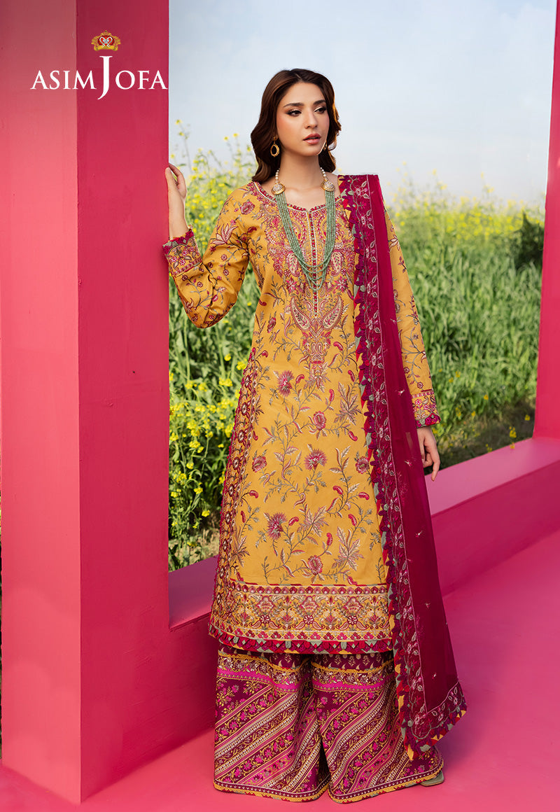 Asim Jofa | Luxury Lawn 25 | AJELL-07 - Official Asim Jofa - Agha Fabrics UK