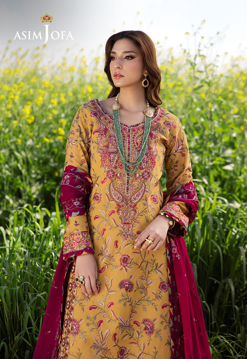Asim Jofa | Luxury Lawn 25 | AJELL-07 - Official Asim Jofa - Agha Fabrics UK