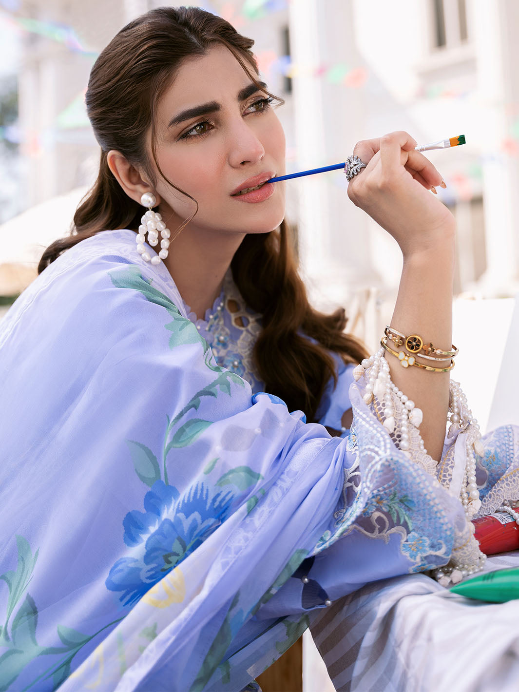Bin Ilyas | Clara Embroidered Lawn 24 | 213 - A - Official Bin Ilyas - Agha Fabrics UK