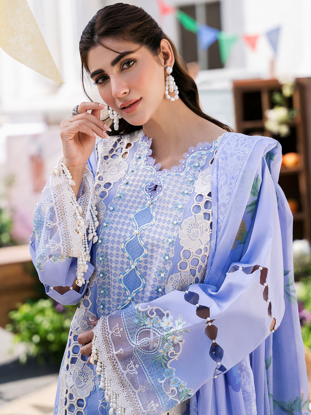 Bin Ilyas | Clara Embroidered Lawn 24 | 213 - A - Official Bin Ilyas - Agha Fabrics UK