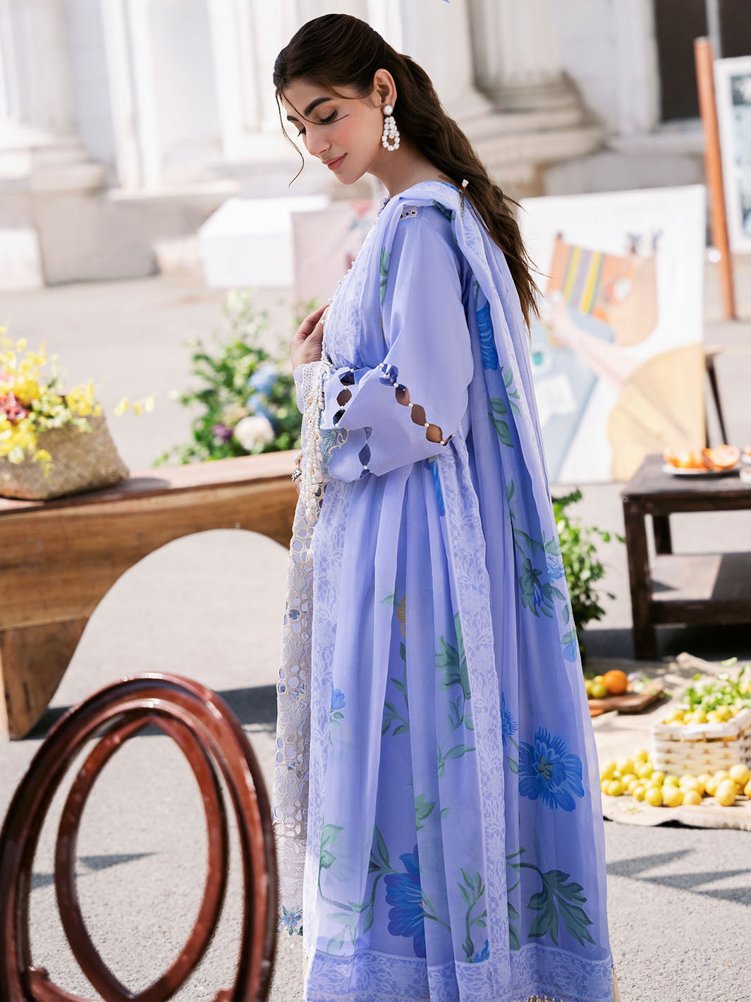 Bin Ilyas | Clara Embroidered Lawn 24 | 213 - A - Official Bin Ilyas - Agha Fabrics UK