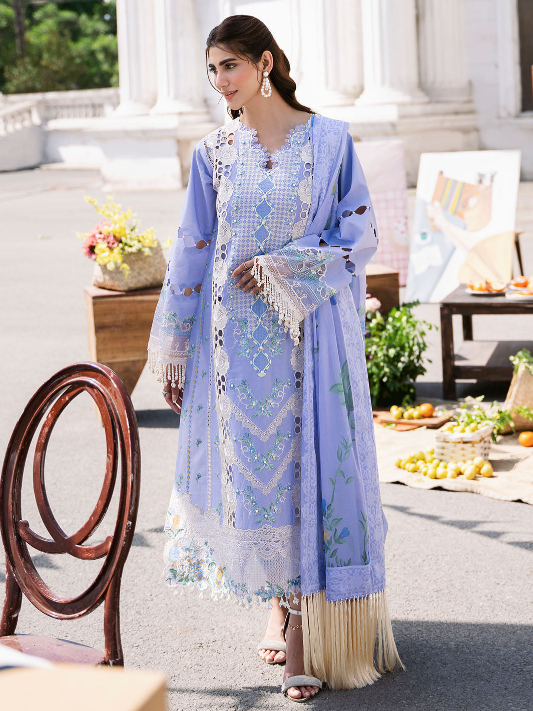 Bin Ilyas | Clara Embroidered Lawn 24 | 213 - A - Official Bin Ilyas - Agha Fabrics UK
