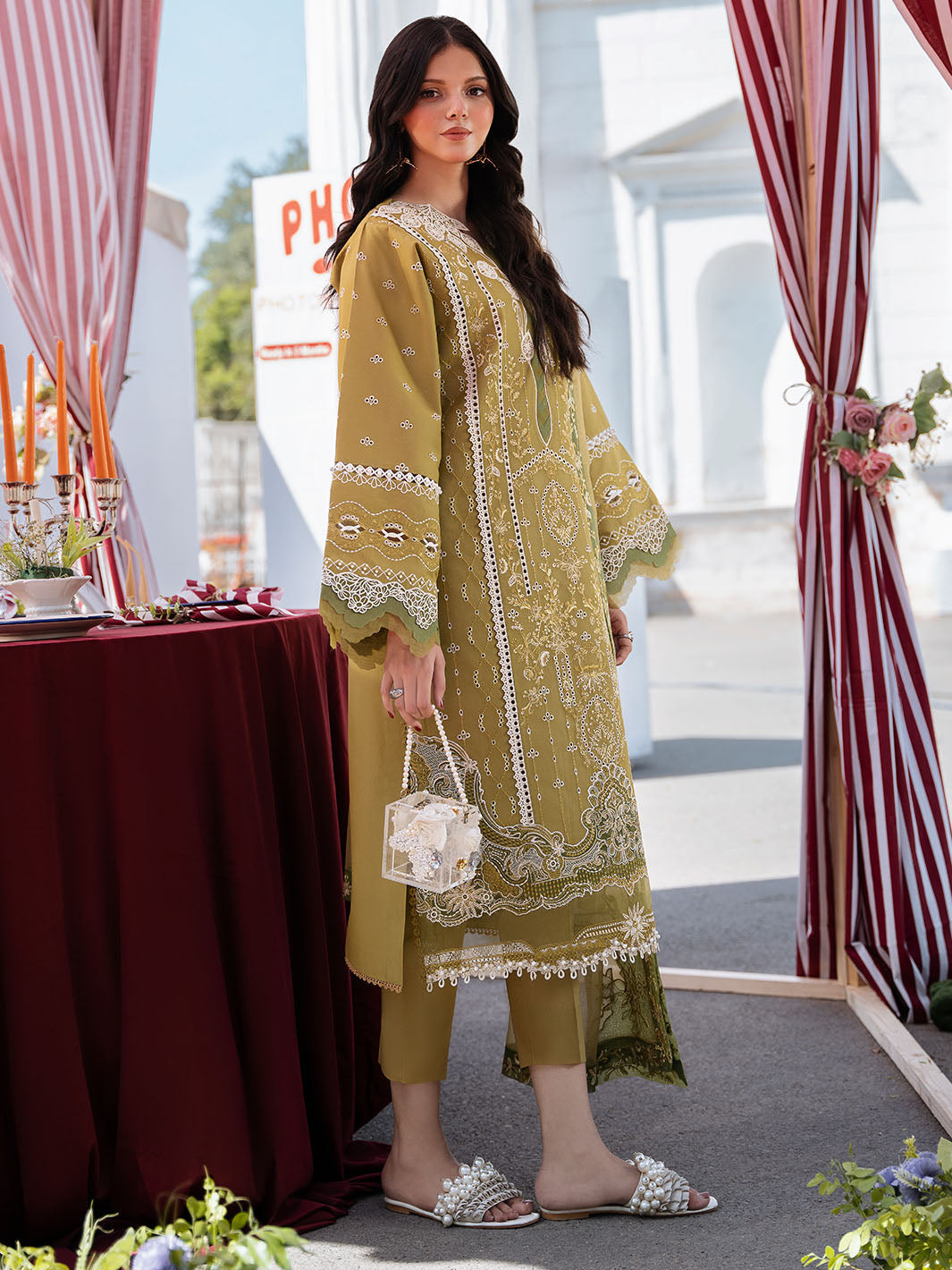 Bin Ilyas | Clara Embroidered Lawn 24 | 211 - A - Official Bin Ilyas - Agha Fabrics UK