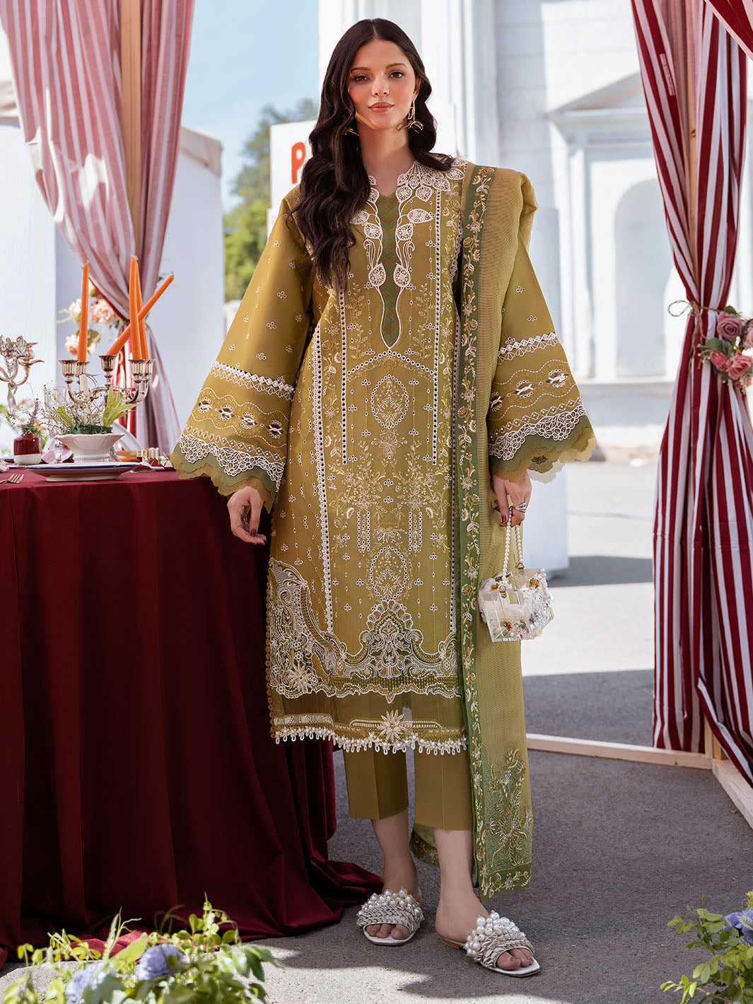 Bin Ilyas | Clara Embroidered Lawn 24 | 211 - A - Official Bin Ilyas - Agha Fabrics UK