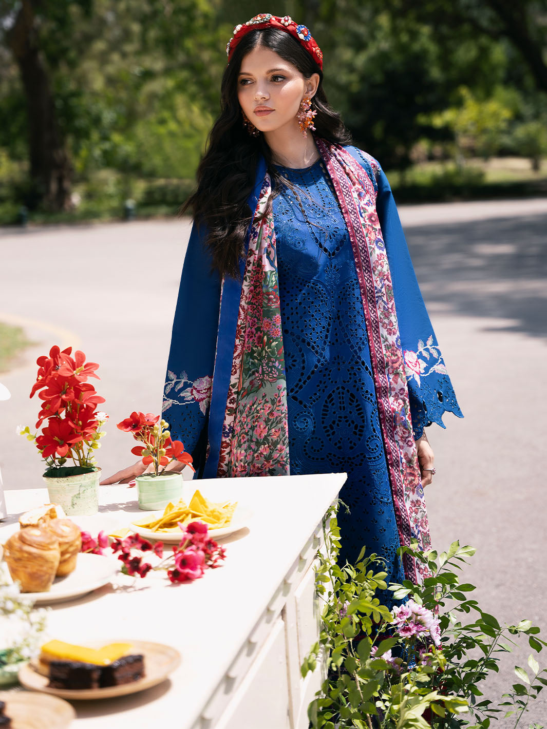 Bin Ilyas | Clara Embroidered Lawn 24 | 217 - A - Official Bin Ilyas - Agha Fabrics UK