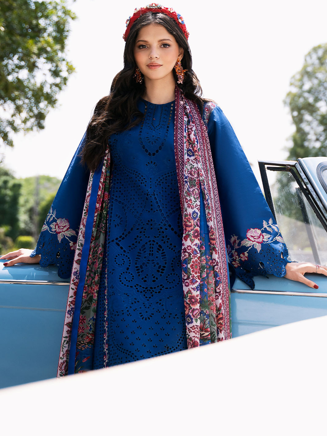 Bin Ilyas | Clara Embroidered Lawn 24 | 217 - A - Official Bin Ilyas - Agha Fabrics UK
