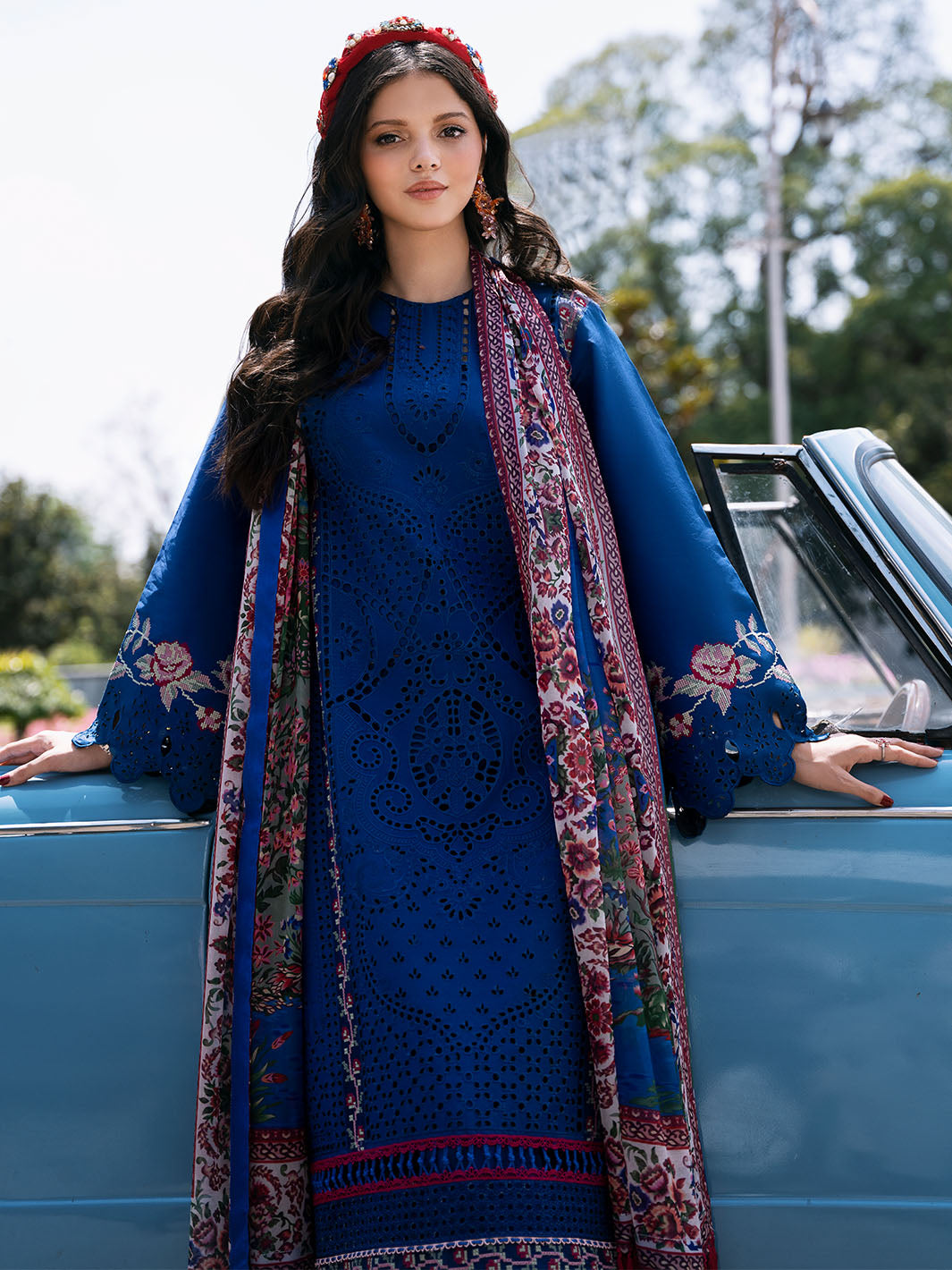 Bin Ilyas | Clara Embroidered Lawn 24 | 217 - A - Official Bin Ilyas - Agha Fabrics UK