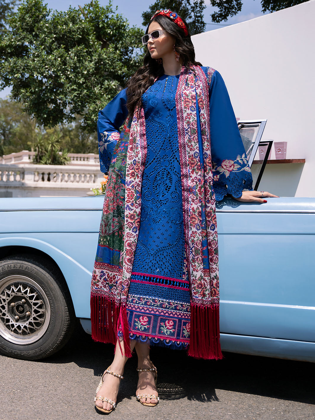 Bin Ilyas | Clara Embroidered Lawn 24 | 217 - A - Official Bin Ilyas - Agha Fabrics UK