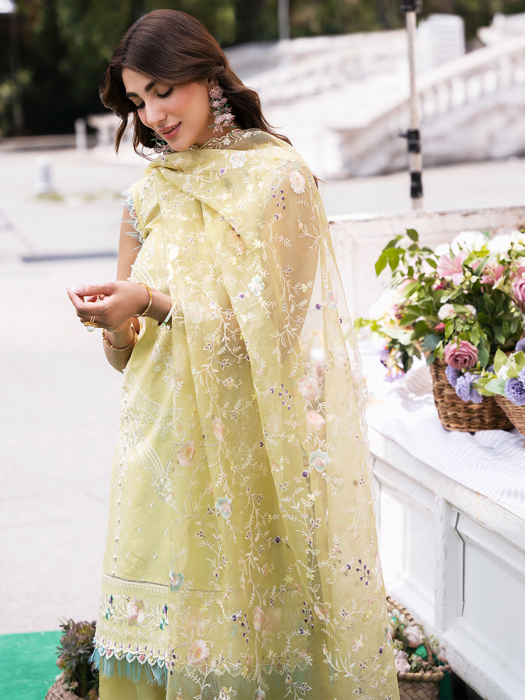 Bin Ilyas | Clara Embroidered Lawn 24 | 214 - B - Official Bin Ilyas - Agha Fabrics UK