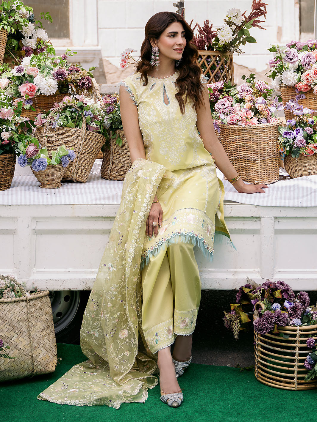 Bin Ilyas | Clara Embroidered Lawn 24 | 214 - B - Official Bin Ilyas - Agha Fabrics UK