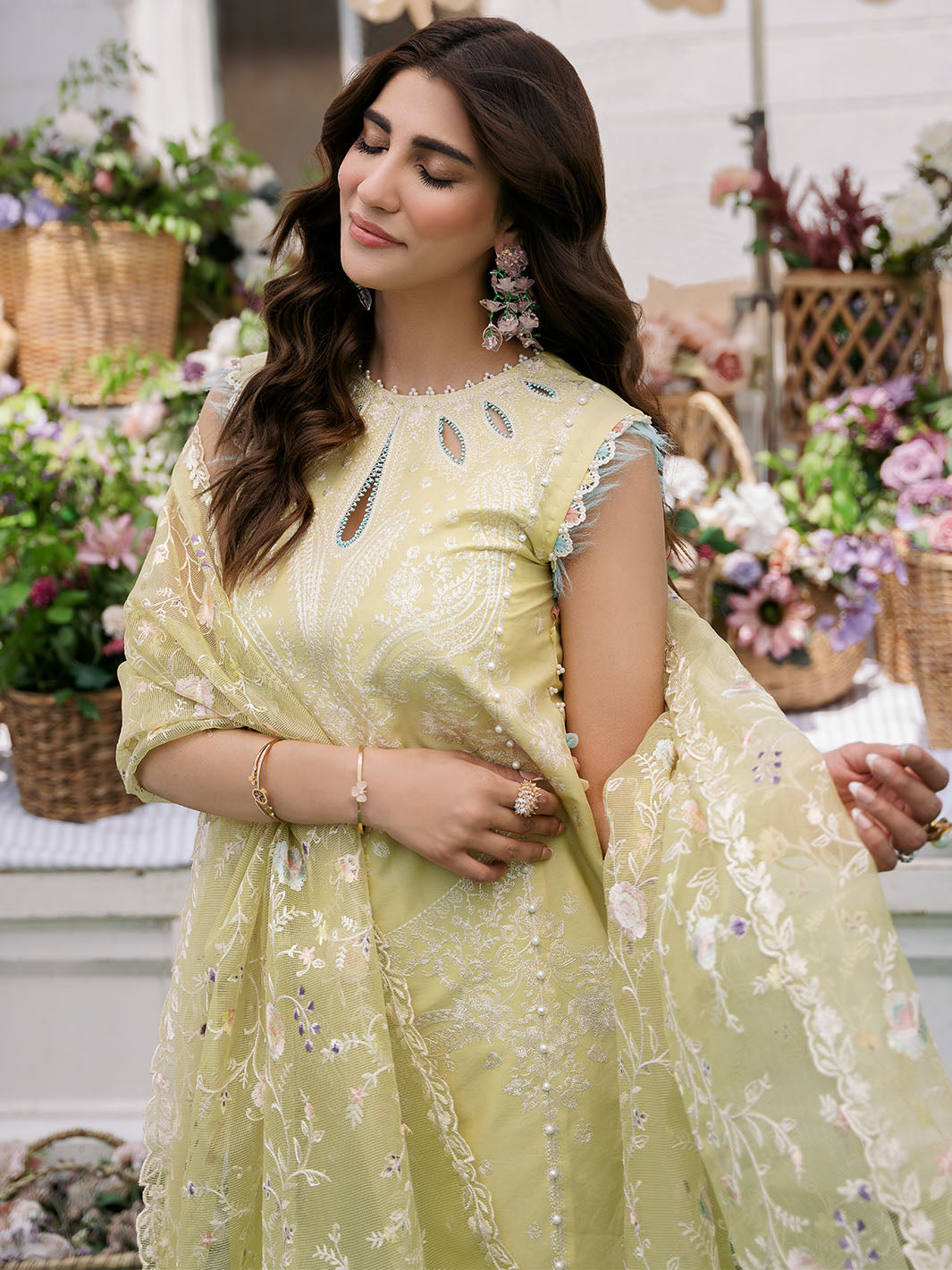 Bin Ilyas | Clara Embroidered Lawn 24 | 214 - B - Official Bin Ilyas - Agha Fabrics UK