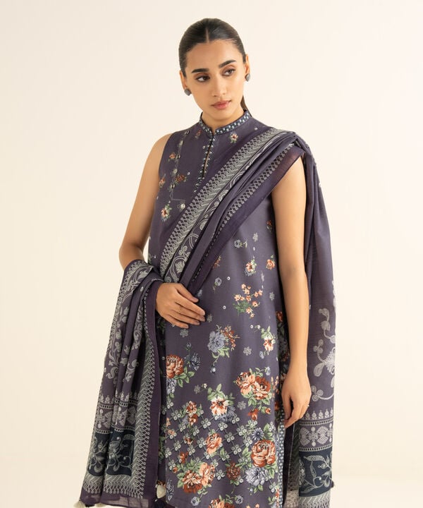 Sapphire | Fall Winter 25 | 3 Piece - Printed Cotton Suit 3PDY25V84SOU