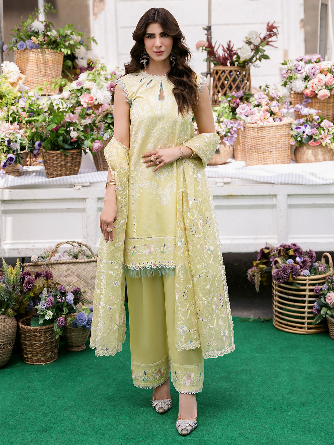 Bin Ilyas | Clara Embroidered Lawn 24 | 214 - B - Official Bin Ilyas - Agha Fabrics UK