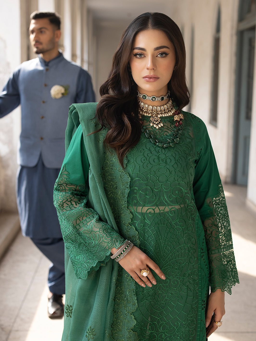 Mahnur | Mahrukh Luxury Lawn 24 | EMERALD - Official Mahnur - Agha Fabrics UK