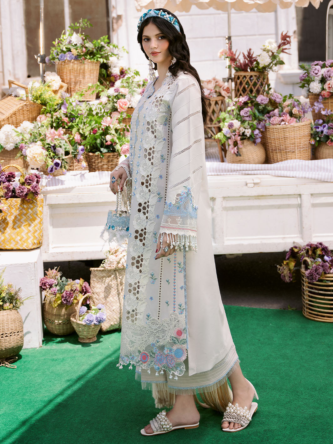 Bin Ilyas | Clara Embroidered Lawn 24 | 213 - B - Official Bin Ilyas - Agha Fabrics UK