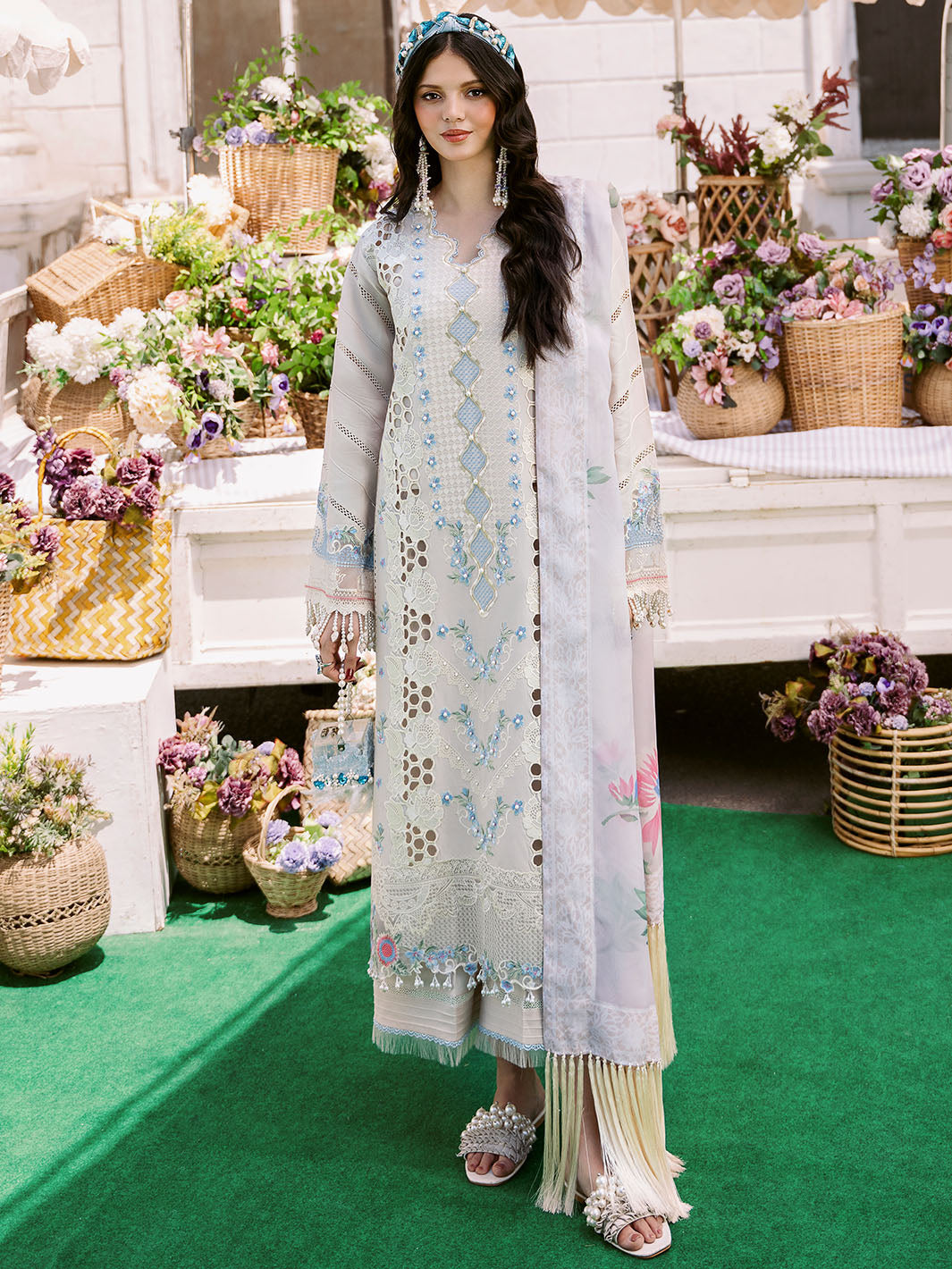 Bin Ilyas | Clara Embroidered Lawn 24 | 213 - B - Official Bin Ilyas - Agha Fabrics UK