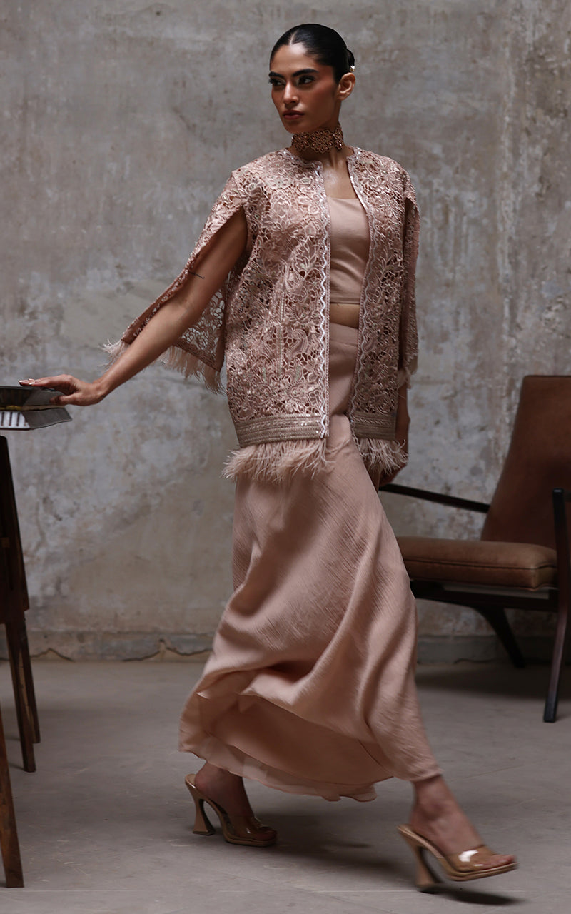 Threads and Motifs | Formal Dresses 25 | Organza Embroidered Jacket With Inner