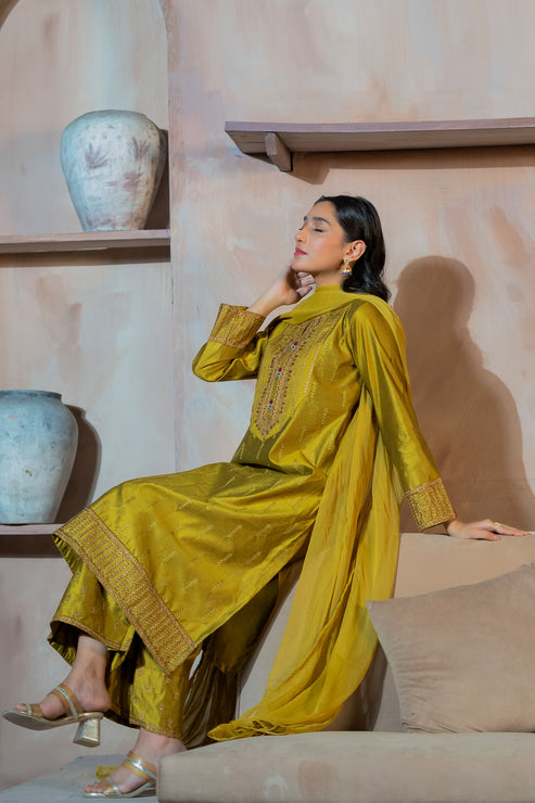 Kross Kulture | Luxury Baharaneh | Tazehro (Olive) KLX-00930