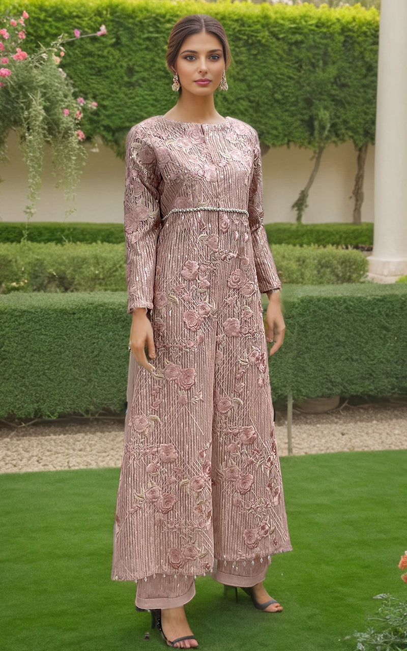 Threads and Motifs | Formal Dresses 25 | Net Embroidered Jacket With Trouser