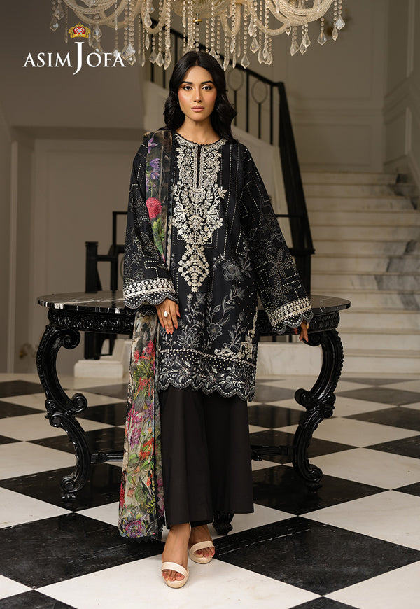 Asim Jofa | Summer Rhapsody | AJMCH-12 EMBROIDERED LAWN - Official Asim Jofa - Agha Fabrics UK