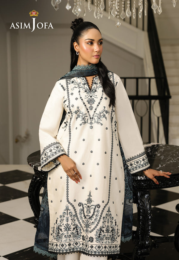 Asim Jofa | Summer Rhapsody | AJMCH-02 EMBROIDERED CAMBRIC - Official Asim Jofa - Agha Fabrics UK
