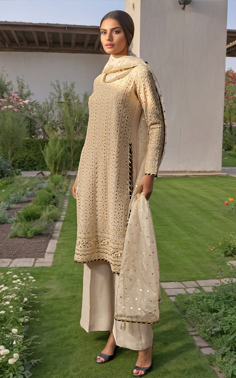 Threads and Motifs | Formal Dresses 25 | Embroidered Shirt With Trouser And Dupatta