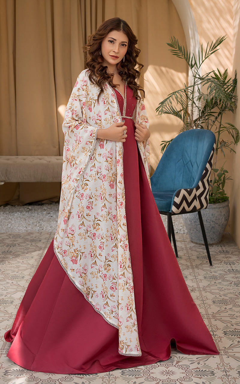 Threads and Motifs | Formal Dresses 25 | Printed Cape With Maxi