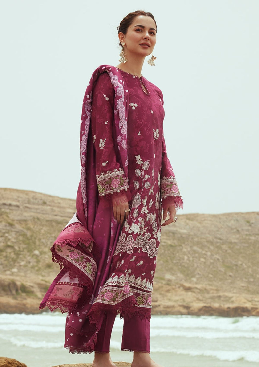 Winter Collection - Cross Stitch - Cotton Satin - D#3 - FUCHSIA FLORET