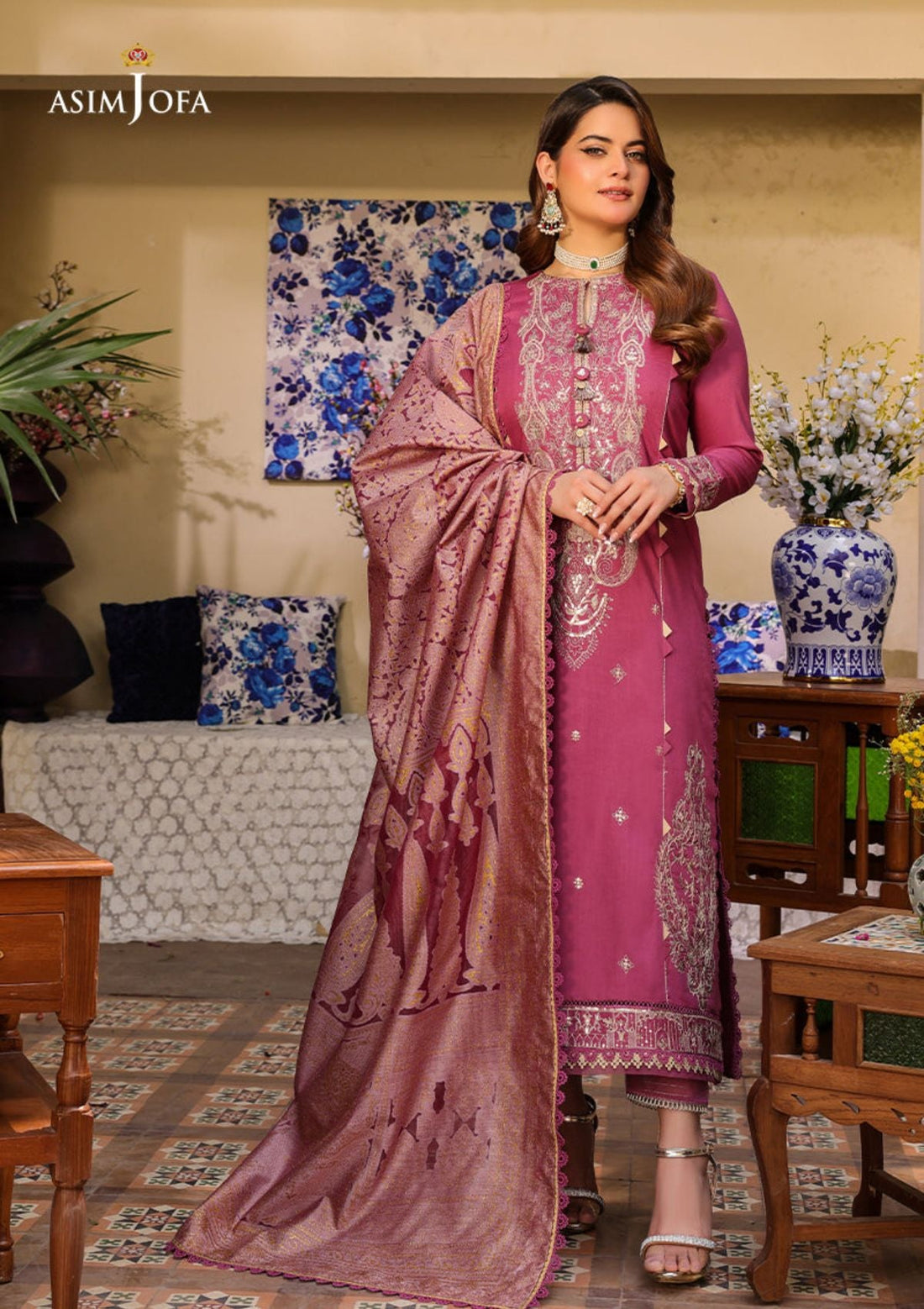 Lawn Collection - Asim Jofa - Zarq Barq - AJZB#7 - Official Asim Jofa - Agha Fabrics UK