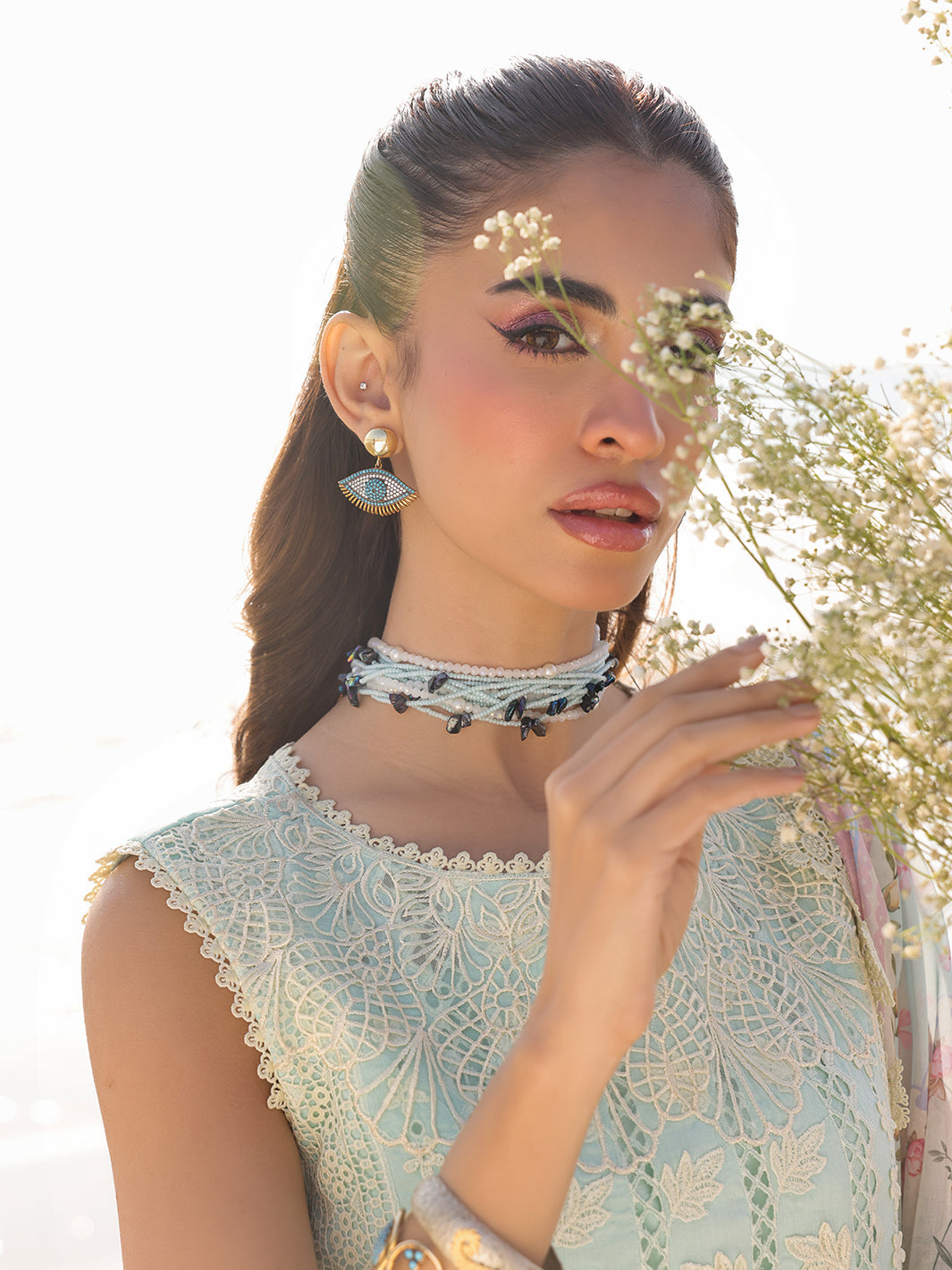 Faiza Faisal | Marine Luxury Lawn 25 | AINE - Official Faiza Faisal - Agha Fabrics UK