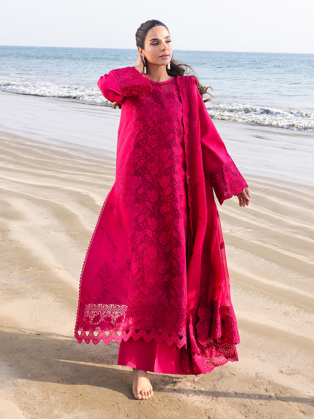 Faiza Faisal | Marine Luxury Lawn 25 | AROHA - Official Lawn - Agha Fabrics UK