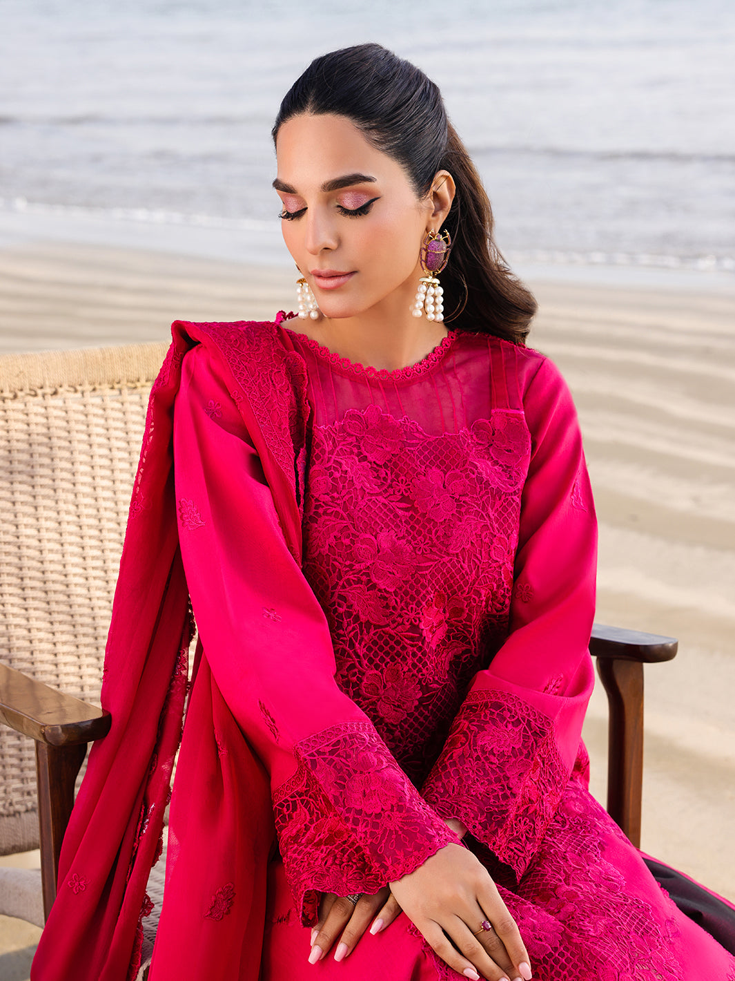 Faiza Faisal | Marine Luxury Lawn 25 | AROHA - Official Lawn - Agha Fabrics UK